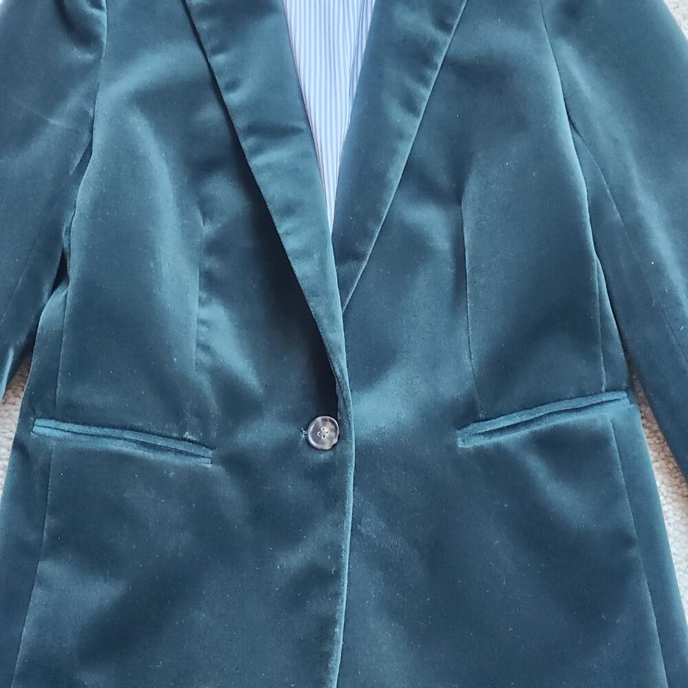 NWOT J.Crew Parke Velvet Blazer in Old Forest Green Size 0 - Picture 14 of 14